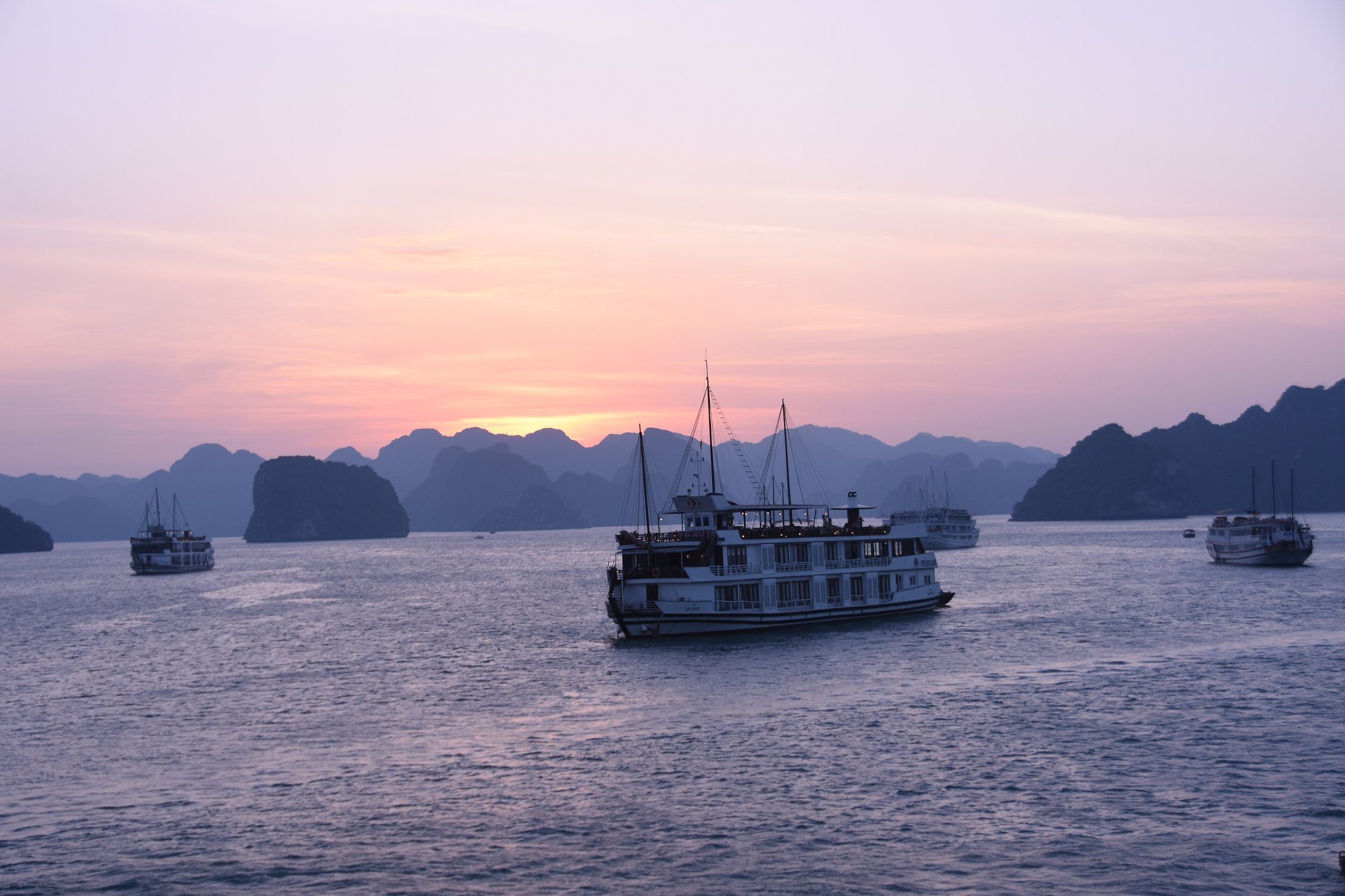 Ha Long Bay at sunset, Vietnam