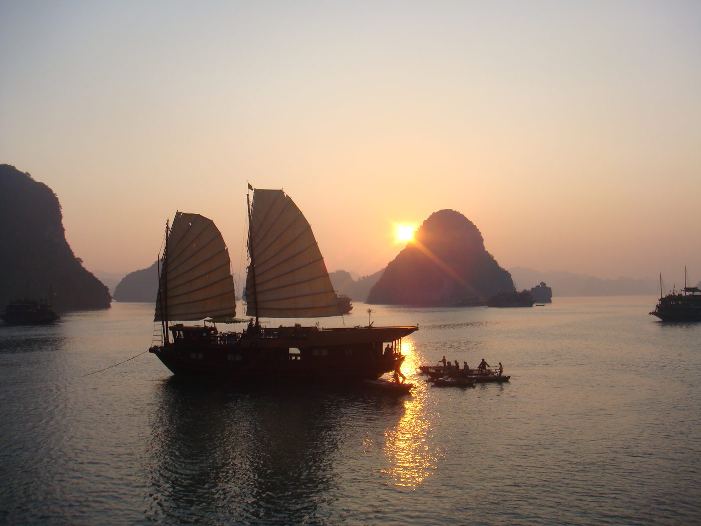 Ha Long Bay at sunset